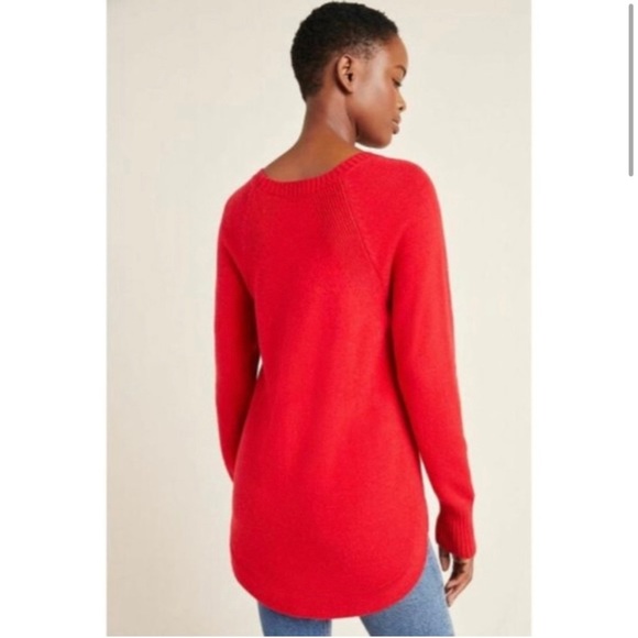 Anthropologie red Rebekah knit tunic sweater size XS - Picture 3 of 8